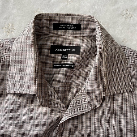 Men’s Dress Shirt, Size 15.5 Taupe, Jones New York - Picture 2 of 6